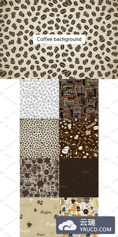 咖啡豆图形背景 Coffee background