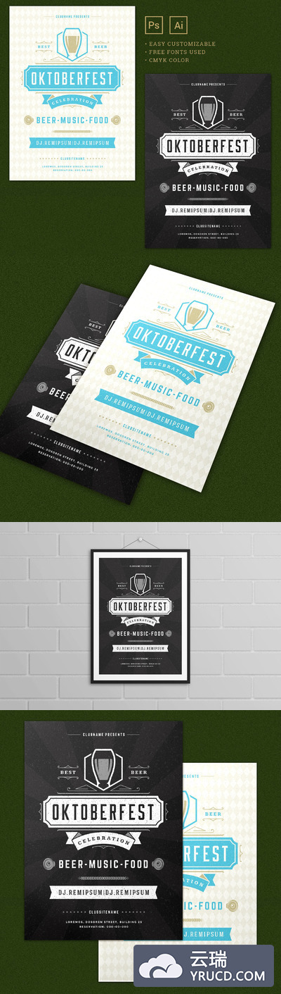 啤酒节宣传单模板 Oktoberfest Flyer Template