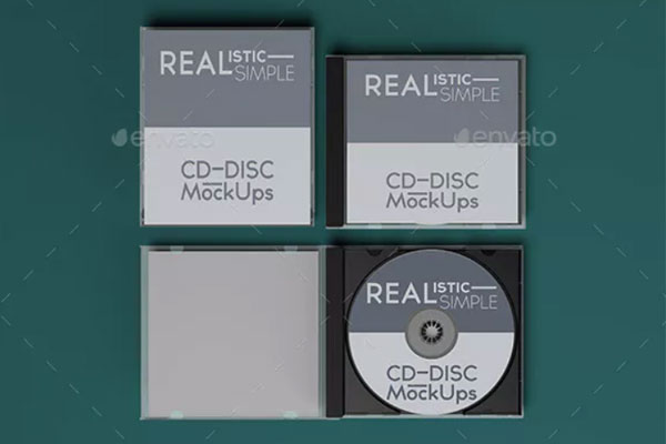 逼真的经典音乐CD光盘样机