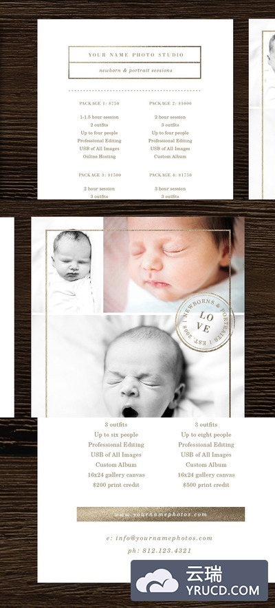 婚纱摄影报价模板 Photography Pricing Template