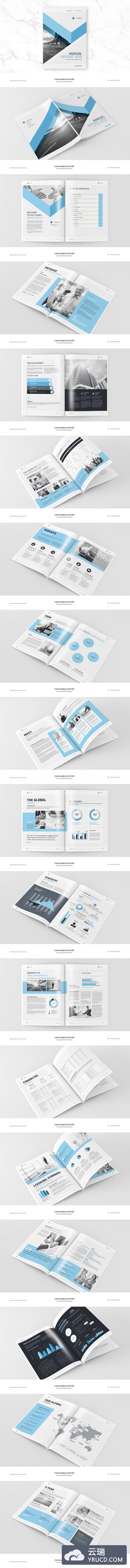 干净的年度汇报画册模板 Clean Annual Report
