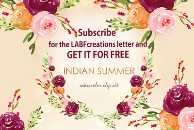 印度夏季水彩剪贴画 Indian summer Watercolor Clip Art