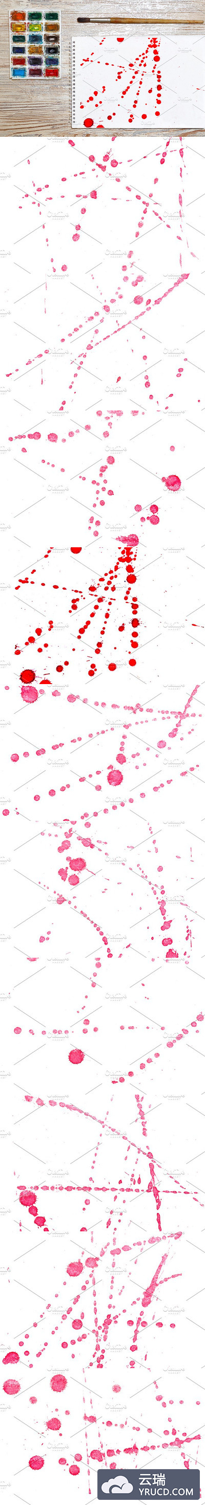 抽象红墨水飞溅污渍背景 10 JPG Abstract red ink splash