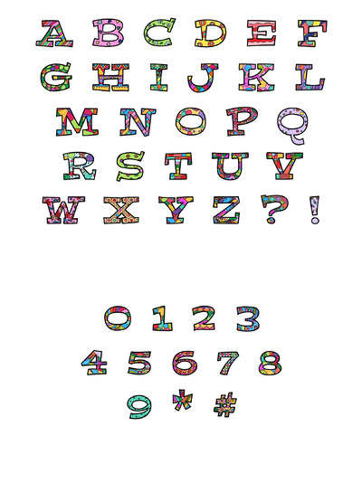 趣味字母素材 Alphabets and Numbers Vectors