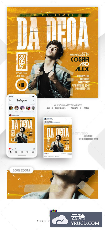 DJ音乐派对传单模板