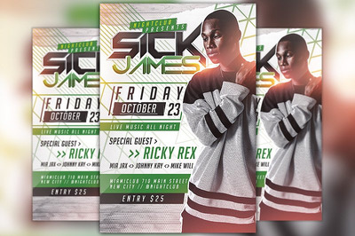 时尚城市活动传单制作模板 Urban Artist Event Flyer Template