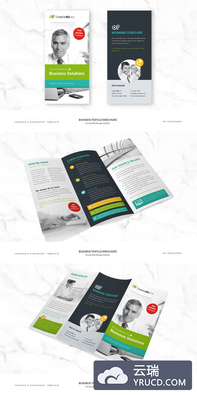 商业三折页画册模板 Business Trifold Brochure