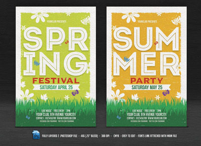 春夏海报设计模板 Spring/Summer Flyers