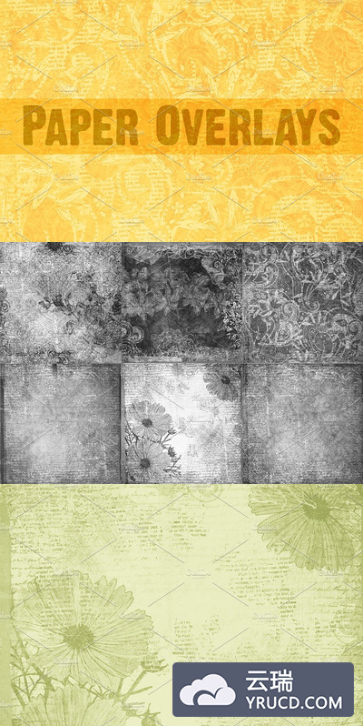 花卉纸张图案叠层 Paper Overlays