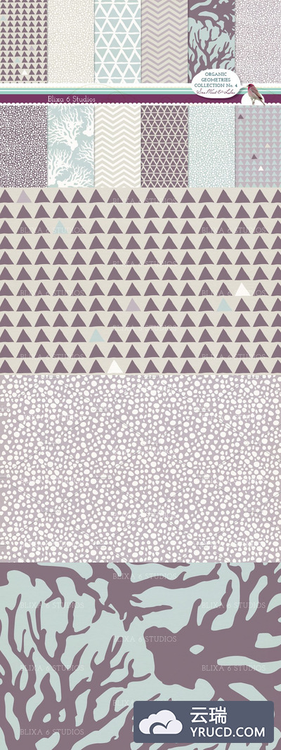 几何背景纹理 Organic Geometry Digital Paper No. 4