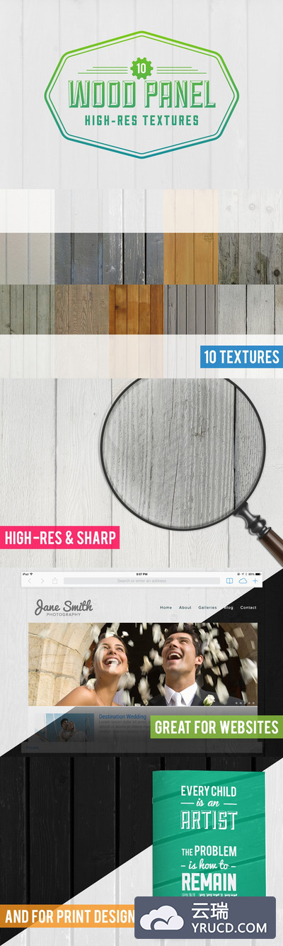 木质背景纹理包 10 Wood Panel Texture Pack