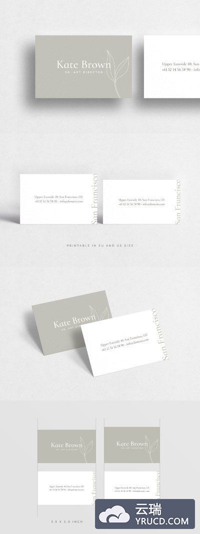 极简主义企业名片设计模板 San Francisco Business Cards