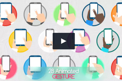 创意动画手势图标视频AE素材