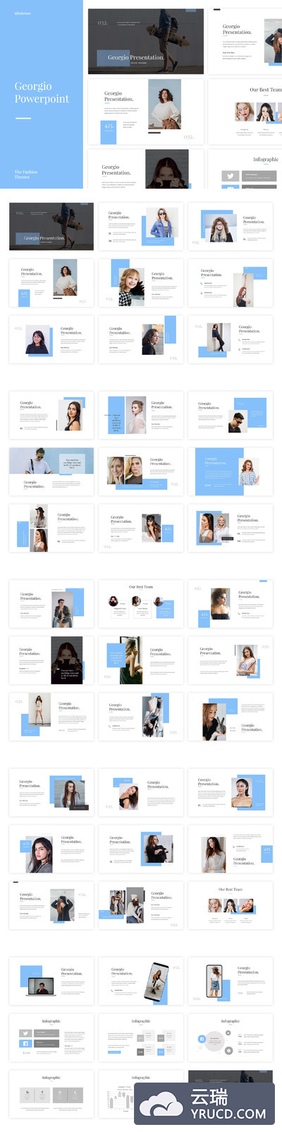 时尚极简主义PPT模板 精美ppt模板