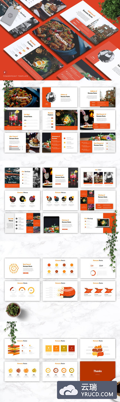 美食餐饮PPT模板 精美ppt模板