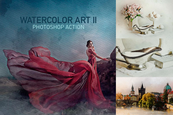 创意绘画水彩艺术Photoshop动作下载