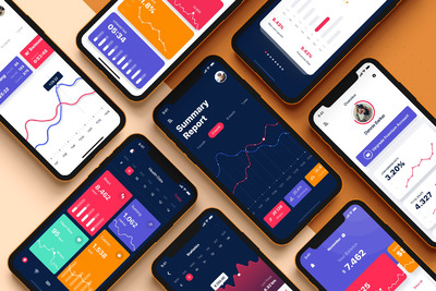 多款不同风格的iOS APP 大数据仪表盘 APP UIui界面设计 iOS Ui
