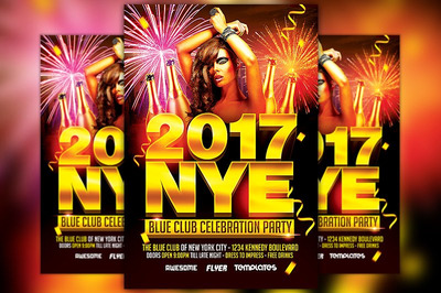 除夕晚会庆祝活动宣传海报 New Years Eve Party Celebration