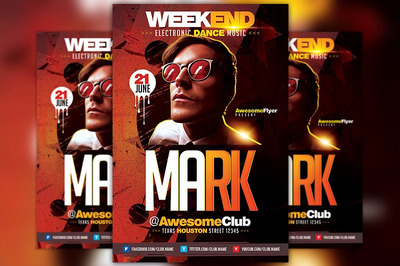 电子音乐舞蹈海报制作模板 Electro Dance Music DJ Flyer