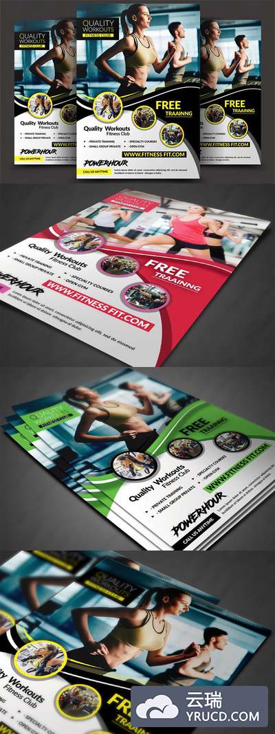 健身塑形宣传海报模板 Fitness Flyer - Gym Flyer Templates