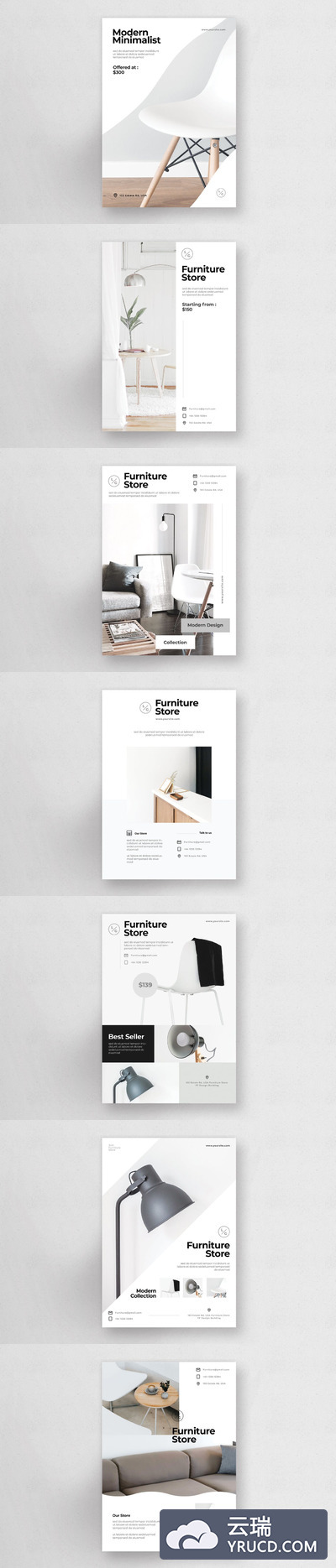 DM | 家具家装品牌品质宣传单页PSD海报模板