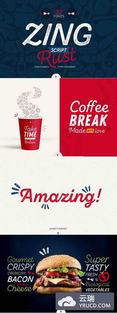 手写设计字体 Zing Script Rust