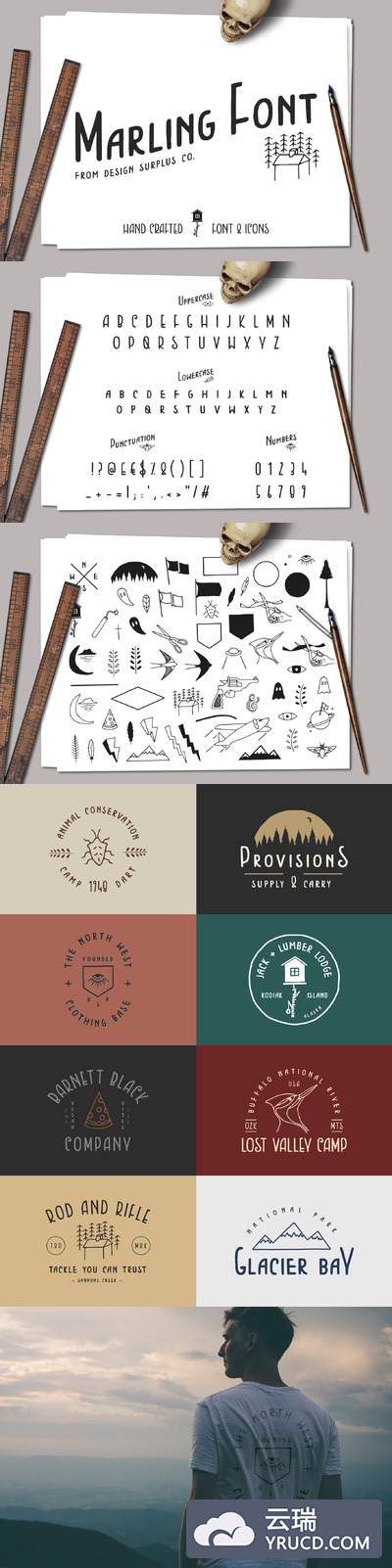 手写字体下载 Marling Font