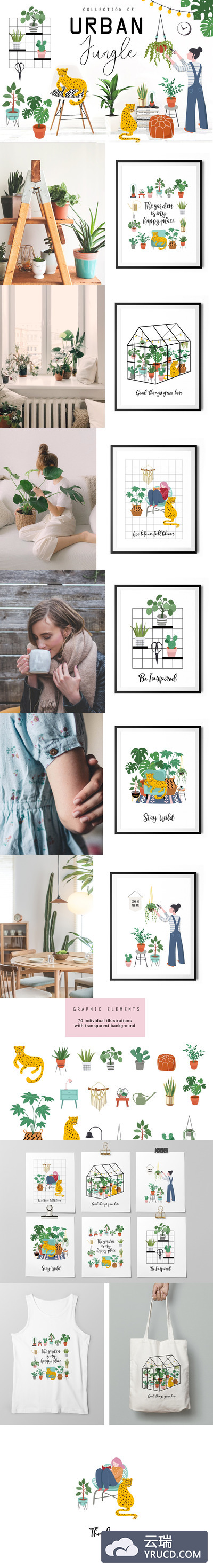 绿植矢量插画 Urban Jungle collection