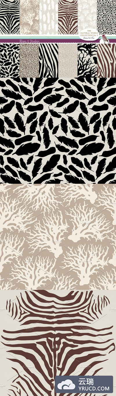 天然动物纹理图案背景 Natural Animal Digital Patterns N.3