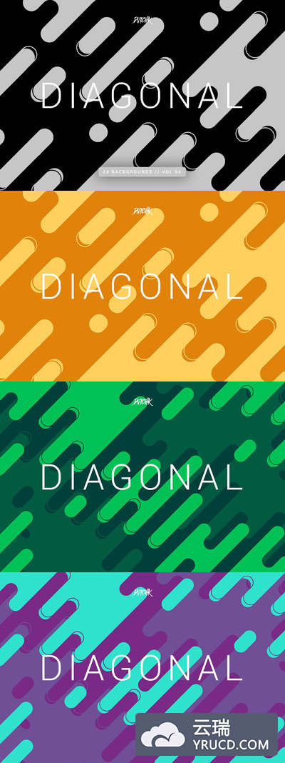 矢量线条背景纹理v04 Diagonal | Rounded Lines Bgs | V04