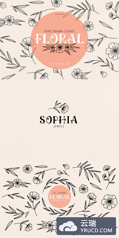 免费的婚礼花卉矢量素材下载[Ai]