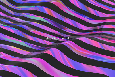 抽象的科技感彩色波纹背景素材[PNG]