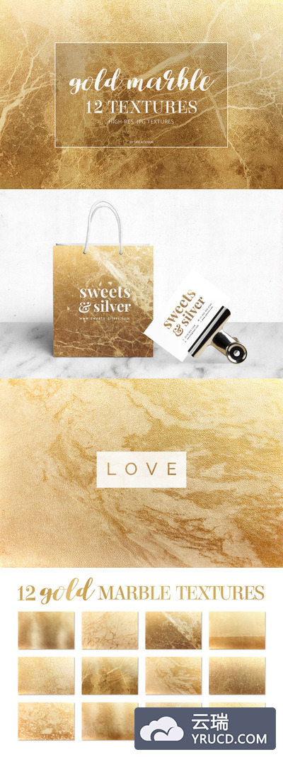 背景纹理 | 高端高品质质感高分辨率金色大理石背景