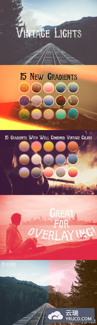 渐变文件纹理素材 "Vintage Lights" Gradients