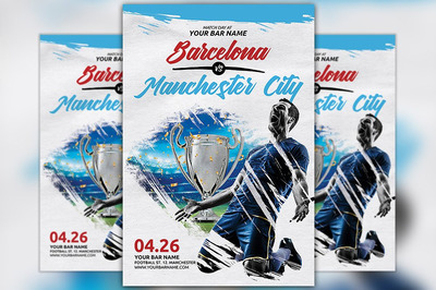 足球比赛海报制作模板 Soccer Match Day Flyer Template