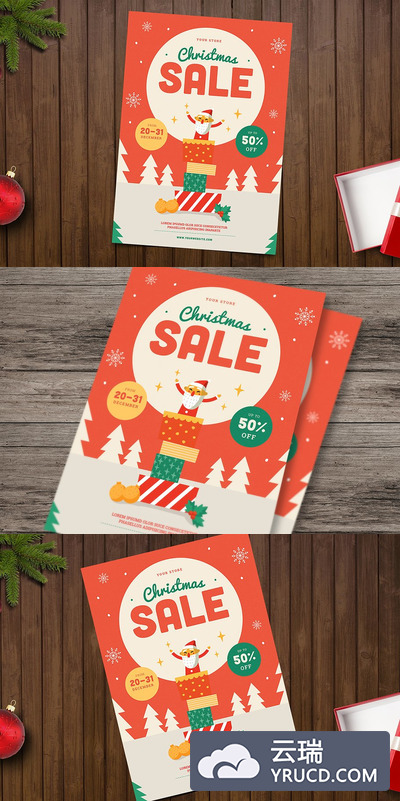 圣诞节促销海报设计模板 Christmas Sale Flyer