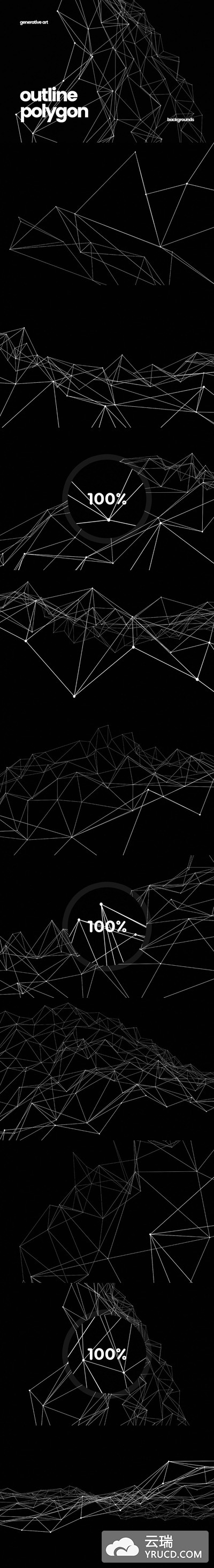 线条多边形抽象酷炫科技背景[JPG]