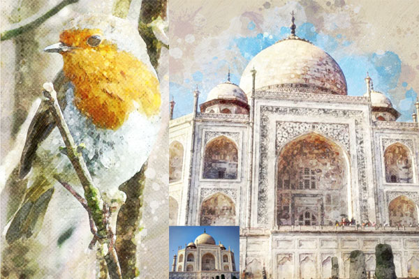 水彩艺术绘画效果ps动作下载