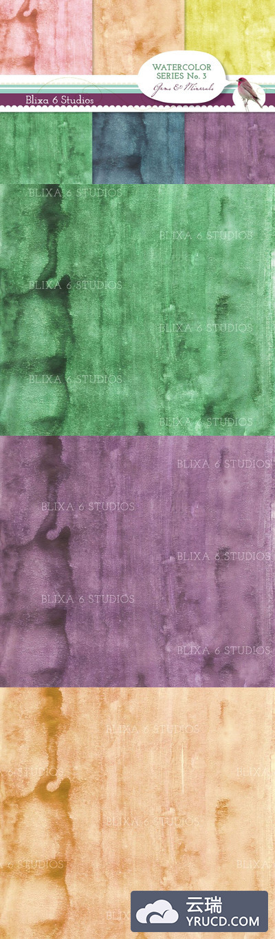 水彩肌理背景纹理 Digital Watercolor Texture Series 3