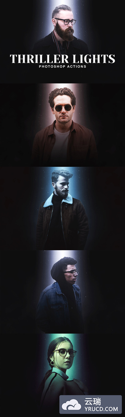 惊悚片灯光特效PS动作 Thriller Lights Photoshop Actions