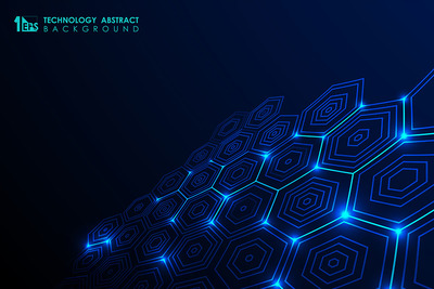 六边形蜂巢未来科技矢量科技背景素材下载[EPS]