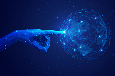 手指点击触摸数据矢量科技背景素材下载[EPS]