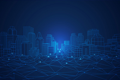 智慧城市概念矢量科技背景素材下载[EPS]