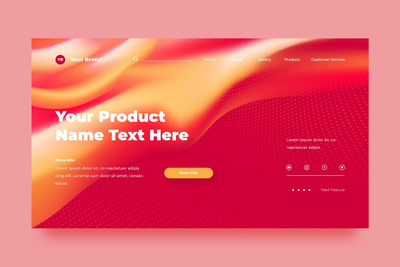 时尚简约抽象绚丽多用途618双11电商banner海报着陆页设计模板-25