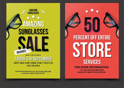 太阳镜促销宣传单模板 Sunglasses Flyer Template