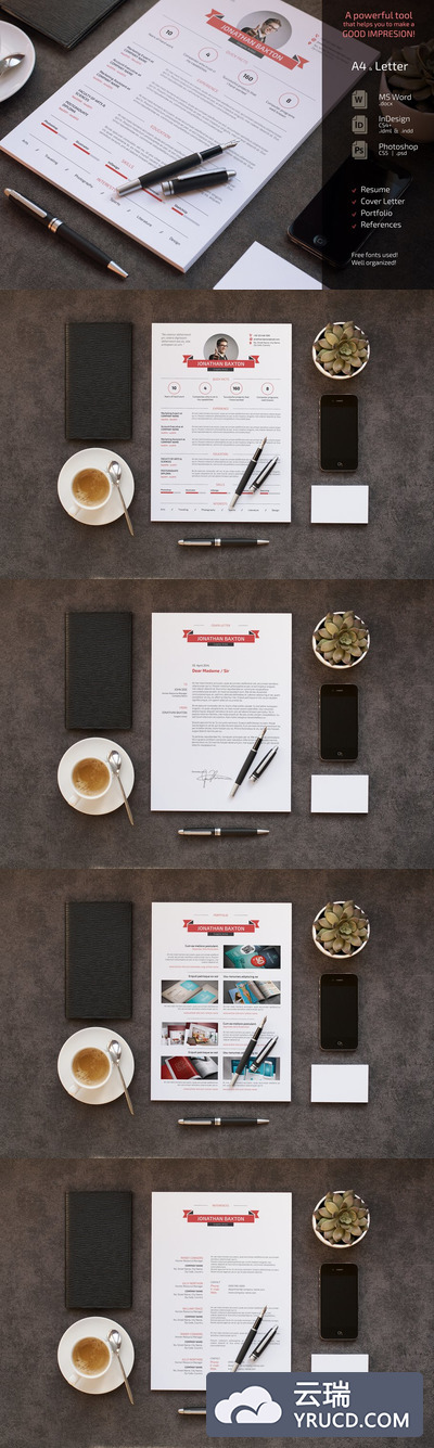 干净简约的简历模板 Clean and Simple Resume CV Set