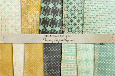 水彩几何背景纹理 Barney Digital Papers