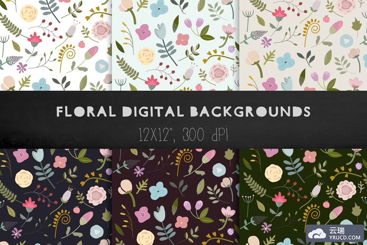 花卉图案背景纹理 Floral backgrounds, floral patterns