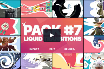 液体水花特效过渡转场卡通视频套装ae动画