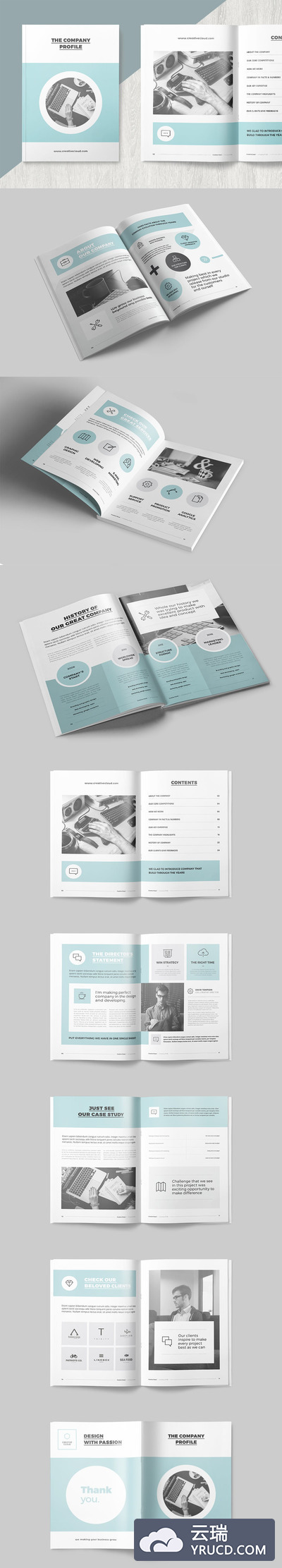 简单好用的企业画册模板下载 企业宣传册[indd]